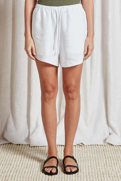 Riviera Linen Shorts - White