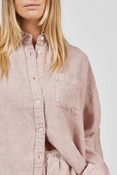 Hampton Linen Shirt - Pink Sand