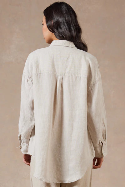Womens Hampton Linen Shirt - Oatmeal