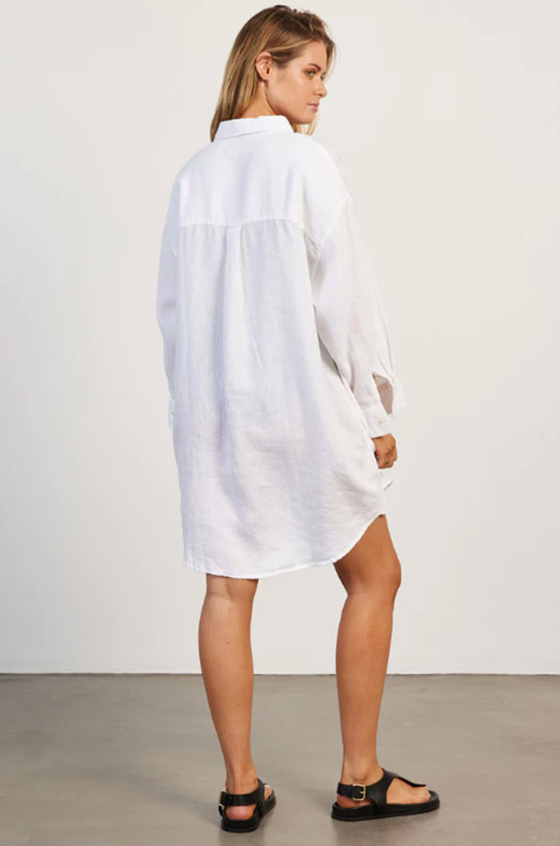 Hampton Linen Beach Dress - White