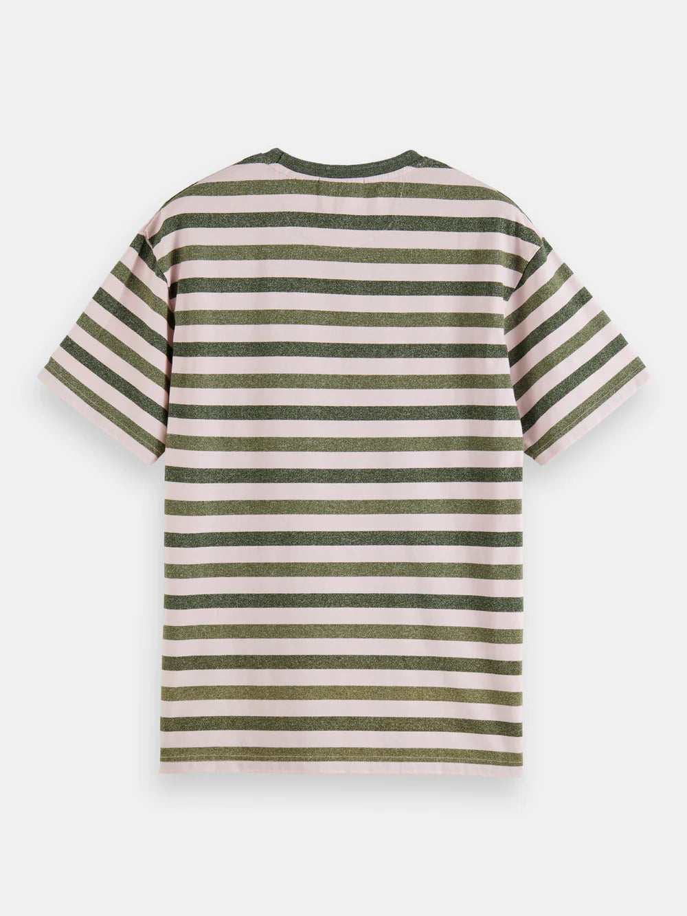 Washed Yarn Dyed T-Shirt - Pink/Green Stripe 174168