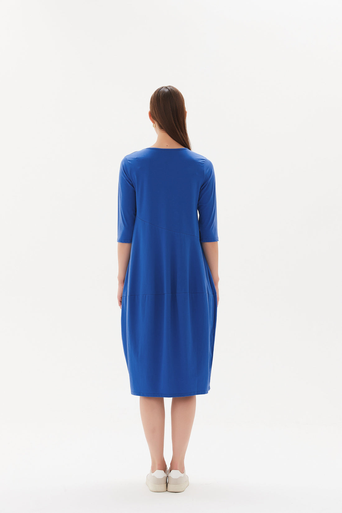 Diagonal Seam Dress - Cornflower Blue