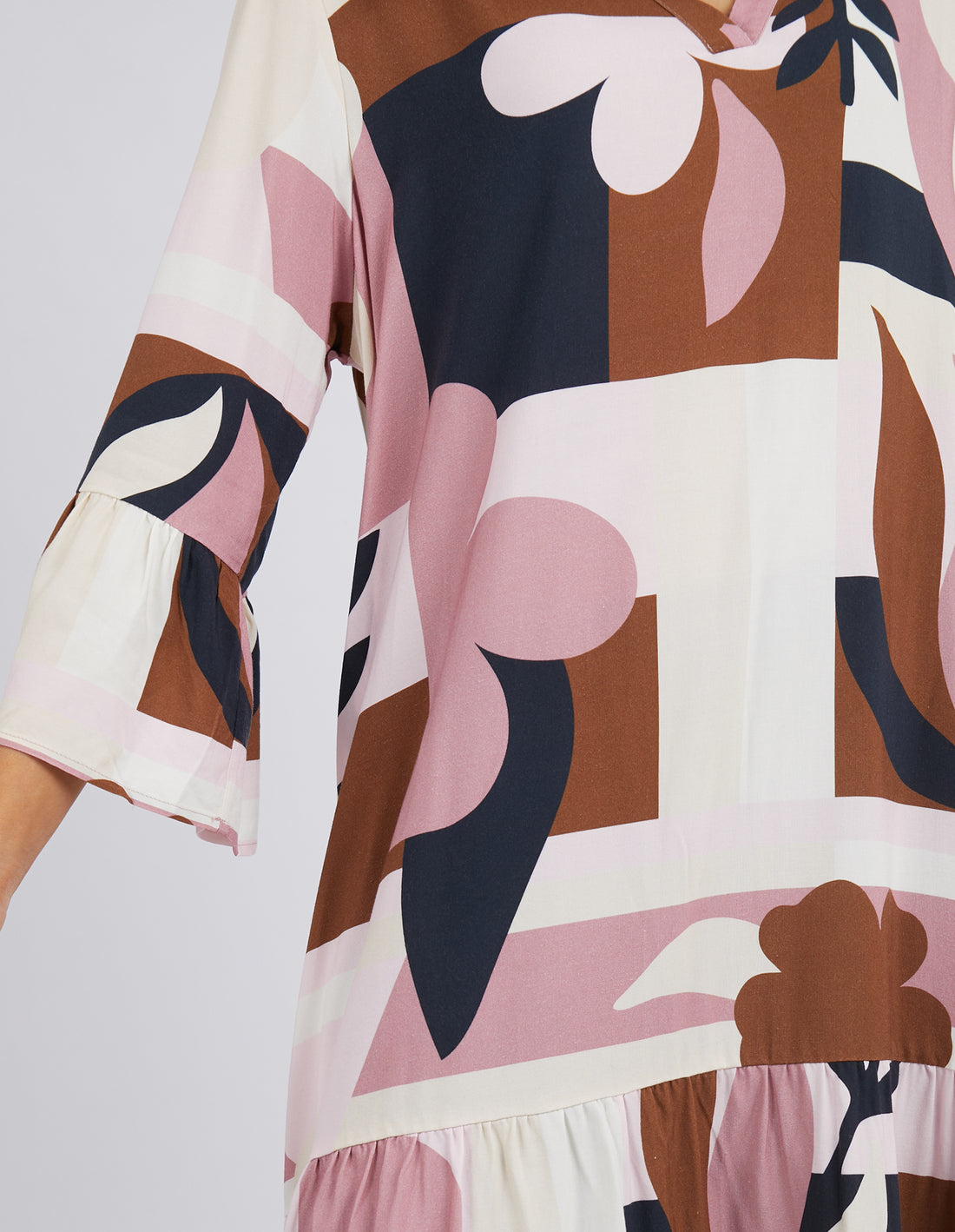 Abstraction Print Dress - Dust