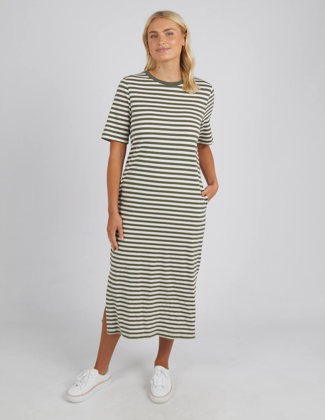 Merry Tee Dress - Clover and Pearl Stripe