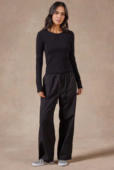 Frankie Poplin Pant - Black