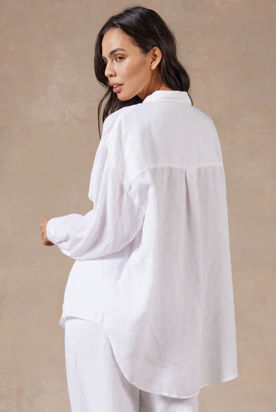 Hampton Linen Shirt White