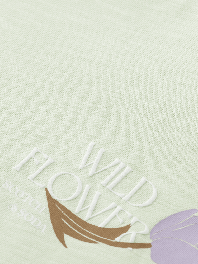 Loose Fit Wildflower Artwork T-shirt - Seafoam 169667