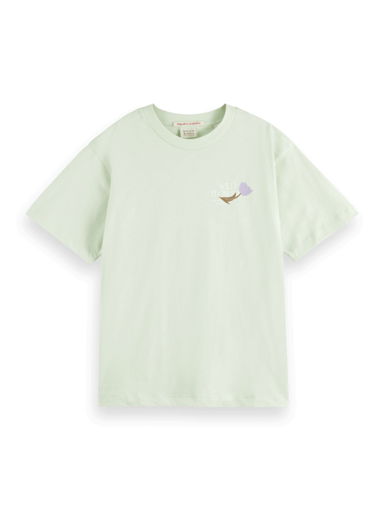 Loose Fit Wildflower Artwork T-shirt - Seafoam 169667