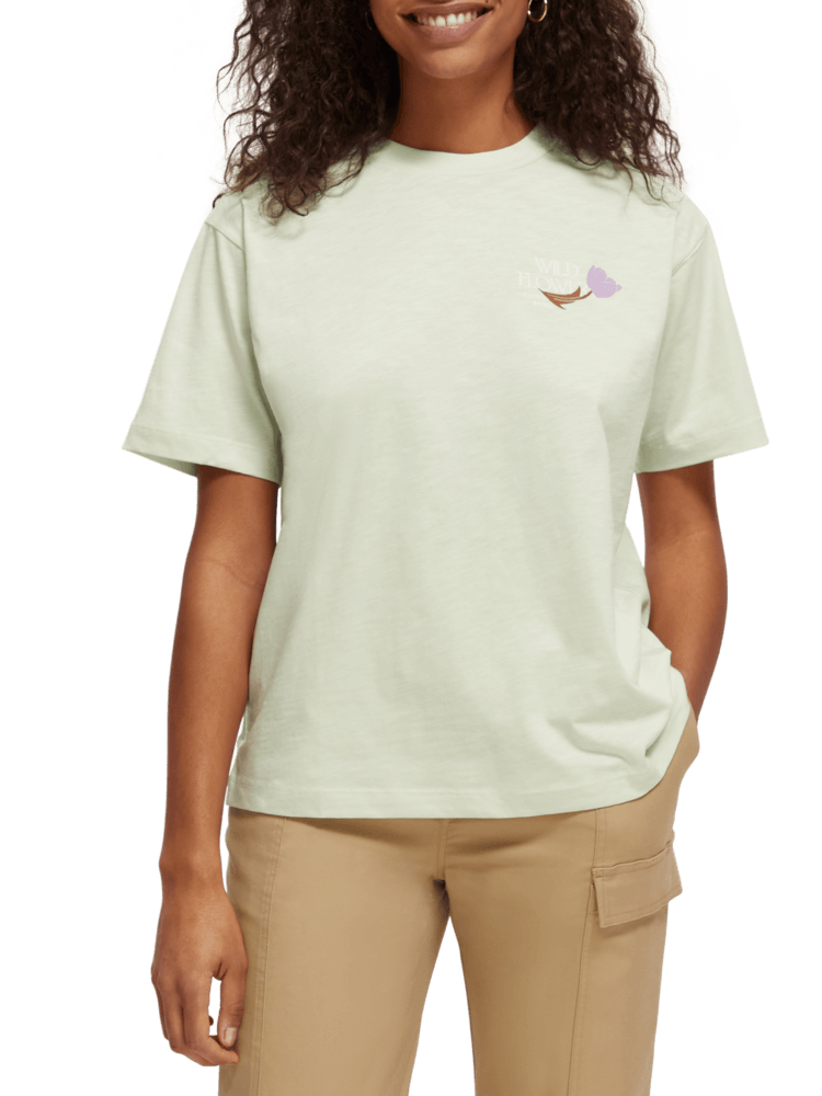 Loose Fit Wildflower Artwork T-shirt - Seafoam 169667