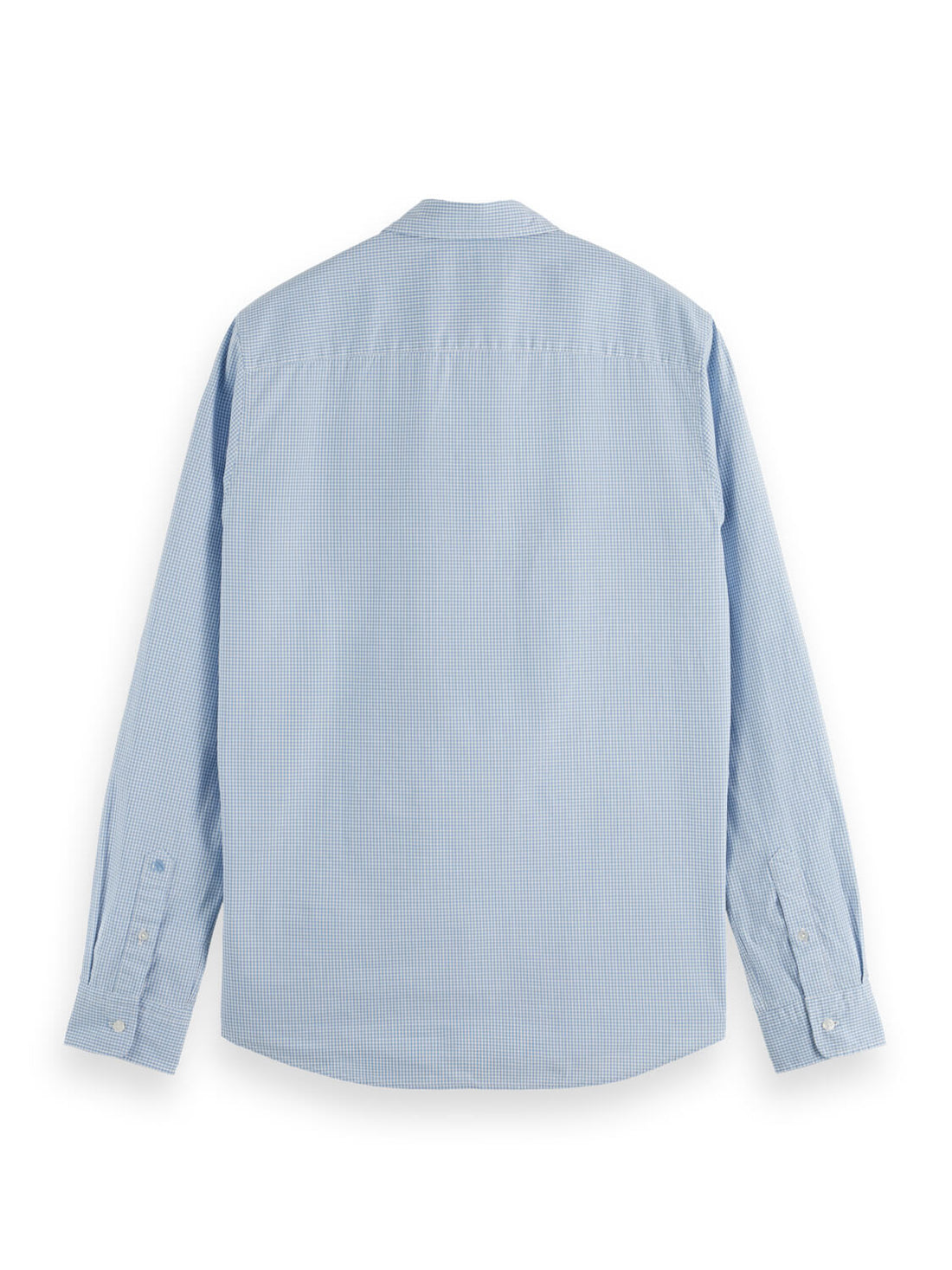 Back Poplin Check Shirt  - Blue