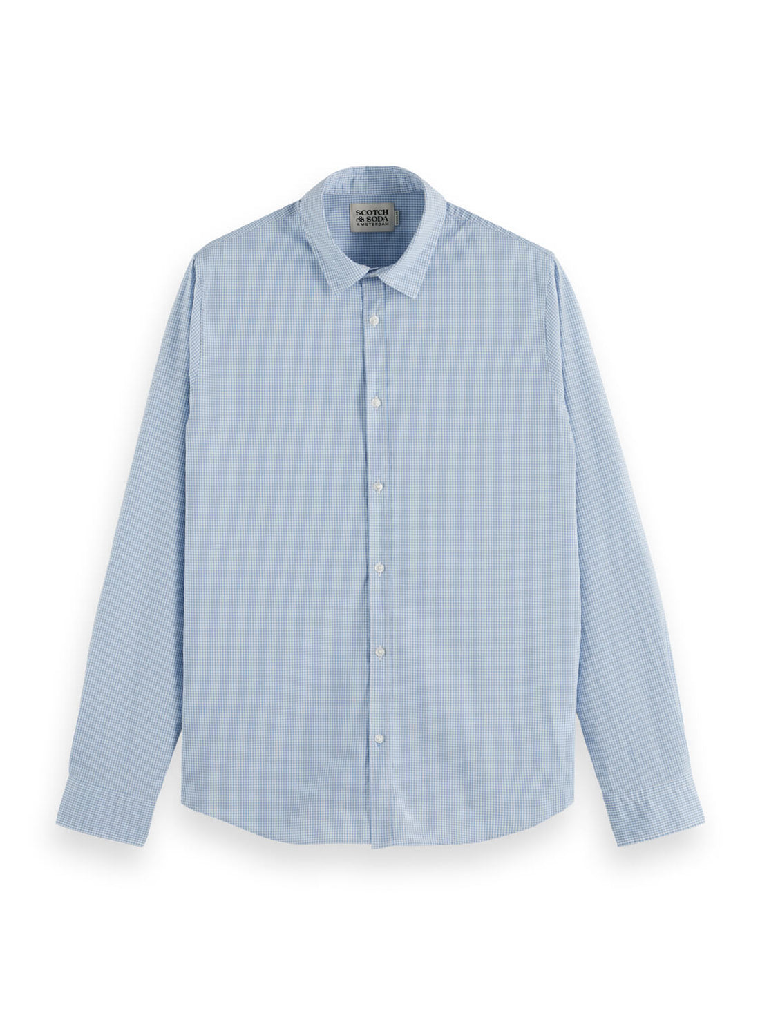 Front Poplin Check Shirt in Blue