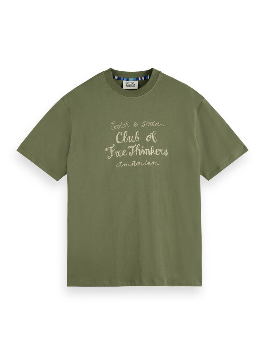 Front Relaxed Fit Artwork T-Shirt in Green