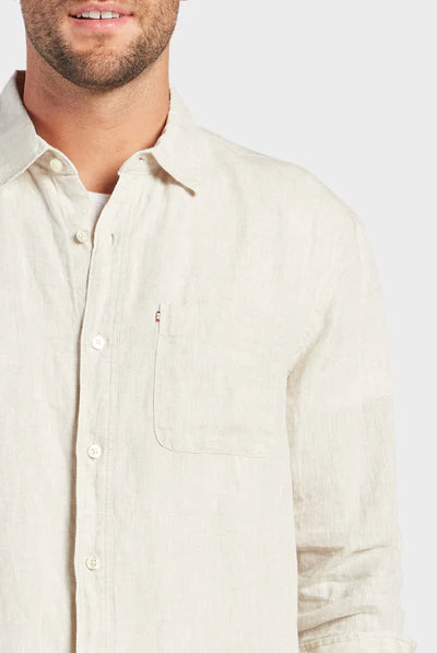 Hampton L/S Linen Shirt - Oatmeal