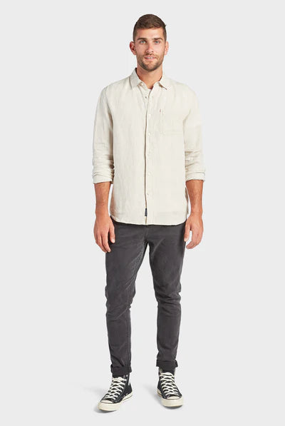 Hampton L/S Linen Shirt - Oatmeal