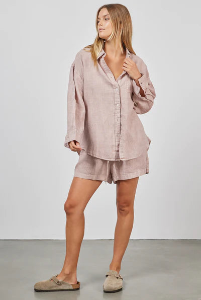 Hampton Linen Shirt - Pink Sand