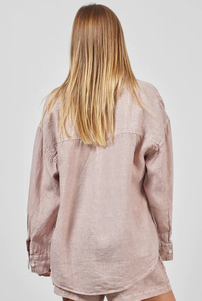 Hampton Linen Shirt - Pink Sand