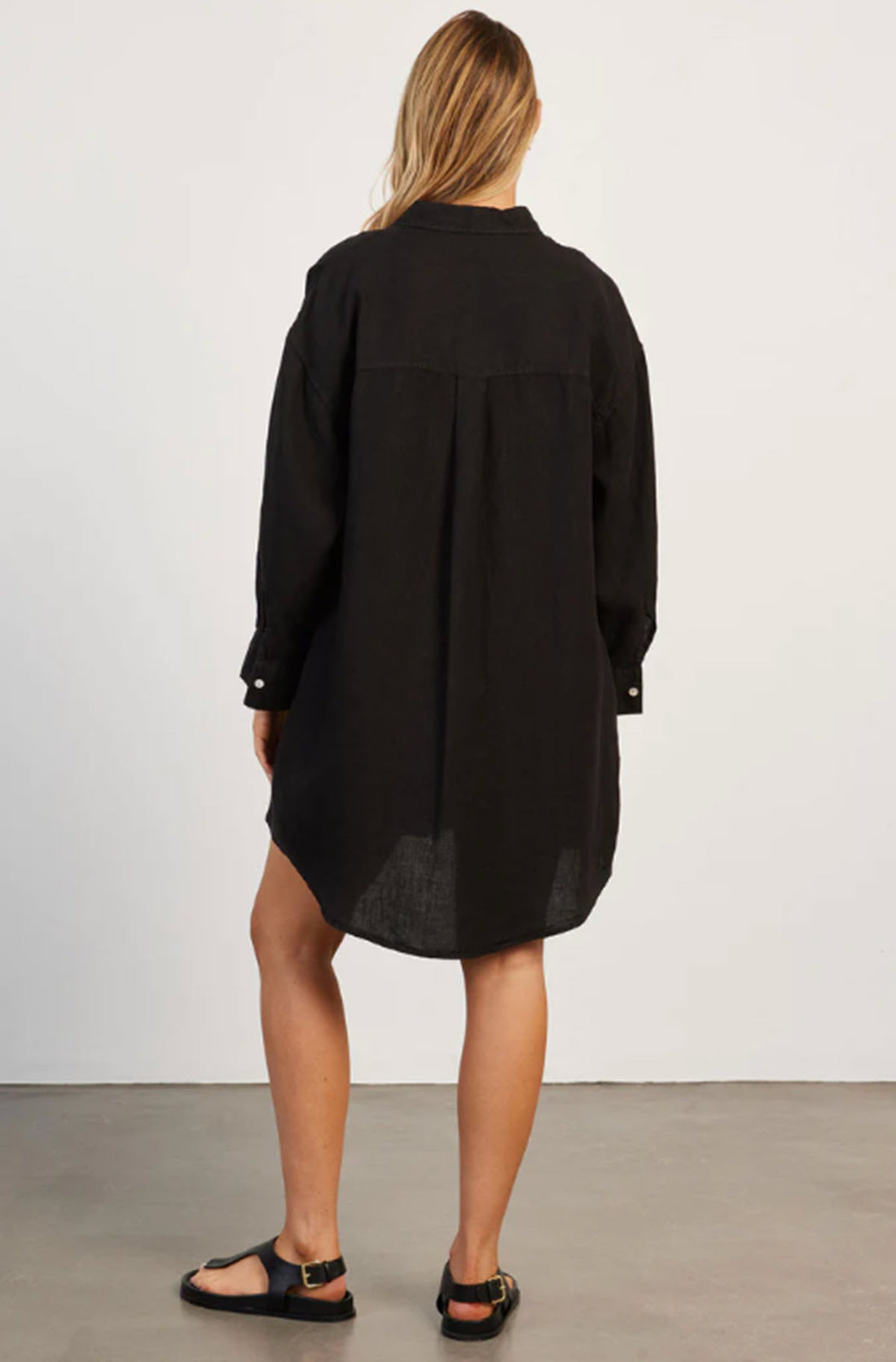 Hampton Linen Beach Dress - Black