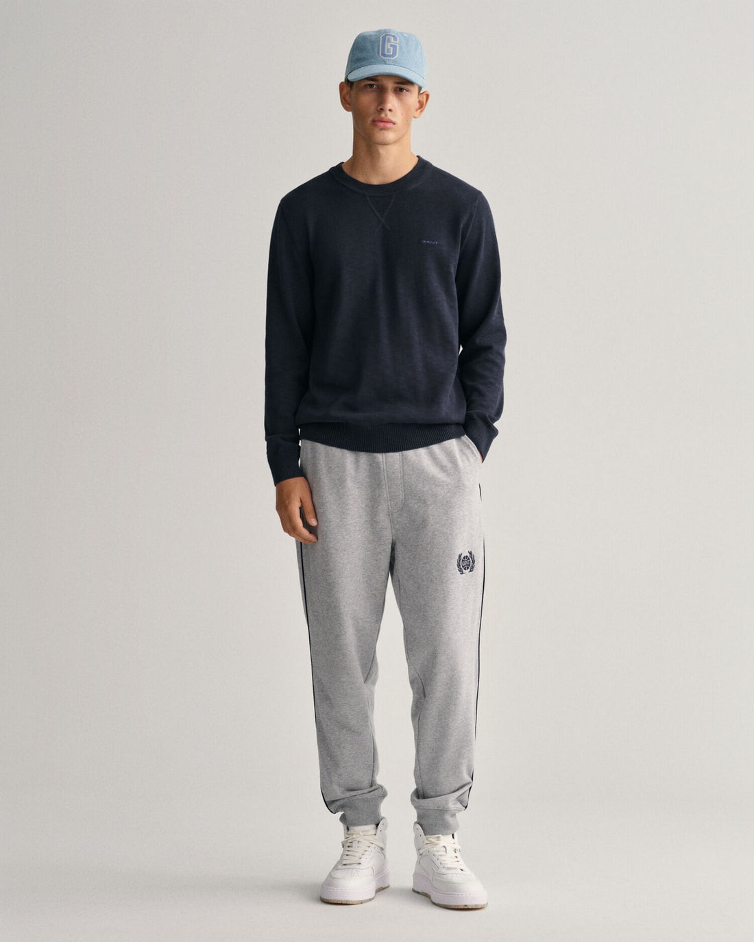 Cotton Flamme C-Neck Sweater - Evening Blue