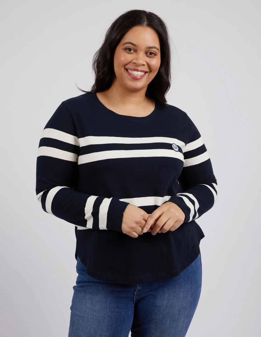 Allegra Long Sleeve Tee - Navy / Vintage White