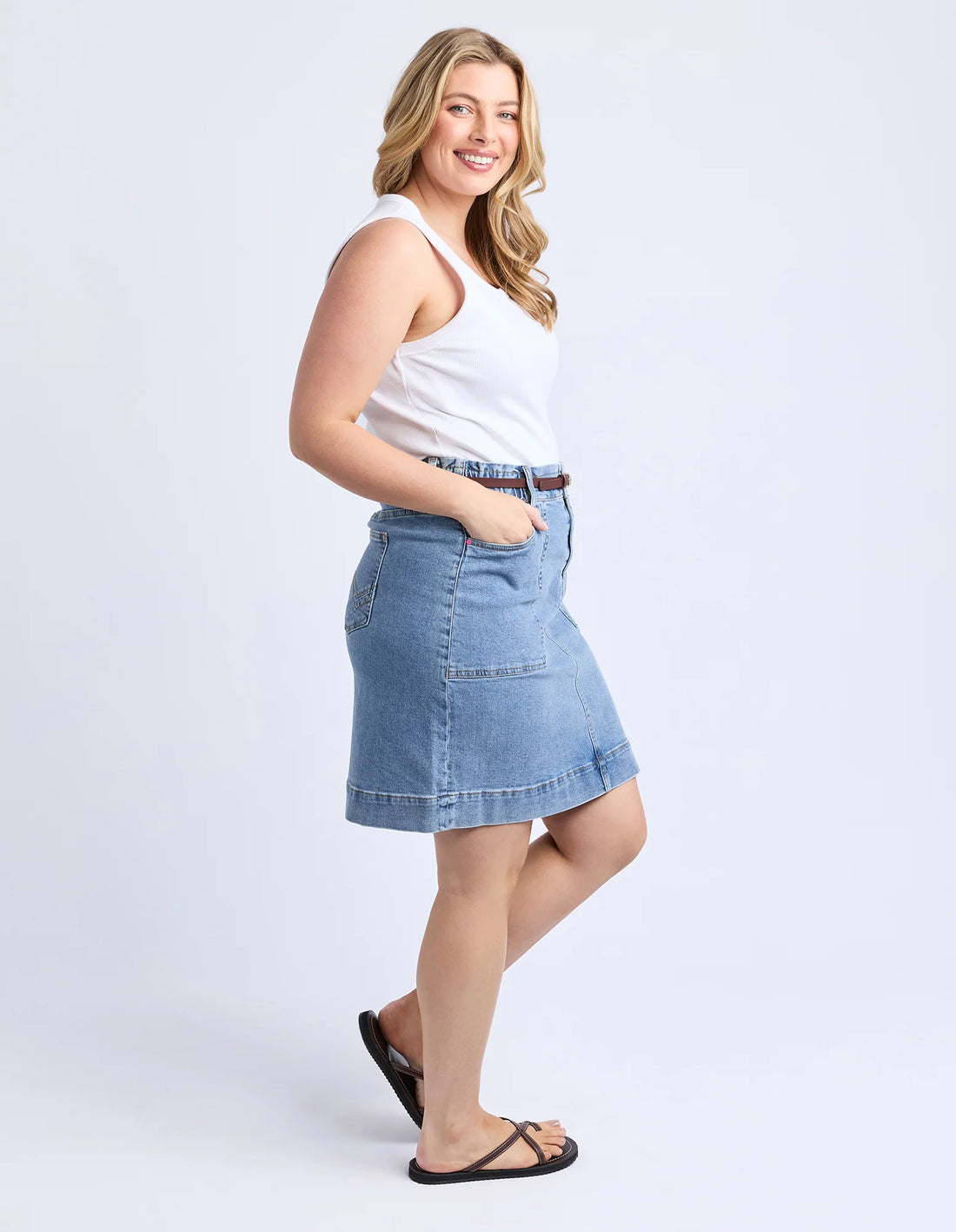 Atlas Denim Skirt Blue