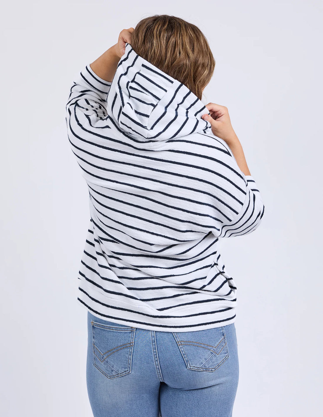 Beachy Hoodie - Navy/White Stripe
