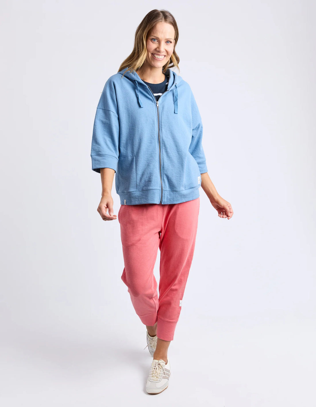 Beachy Zip Hoodie - Blue Shadow