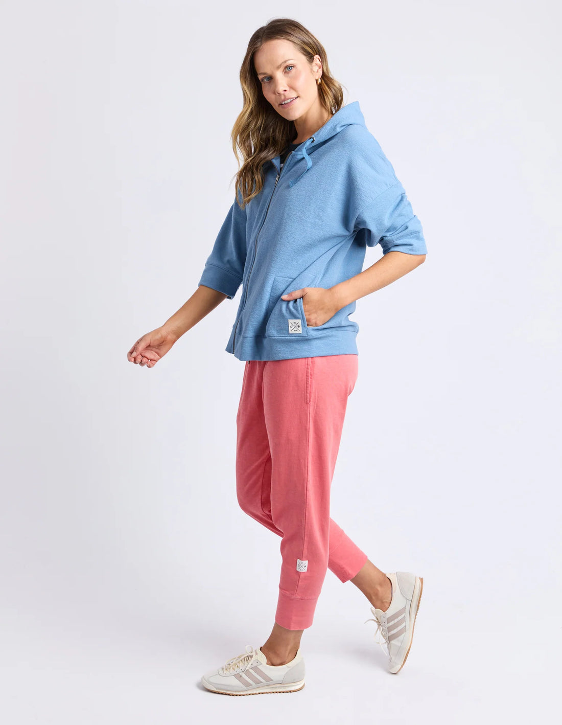 Beachy Zip Hoodie - Blue Shadow