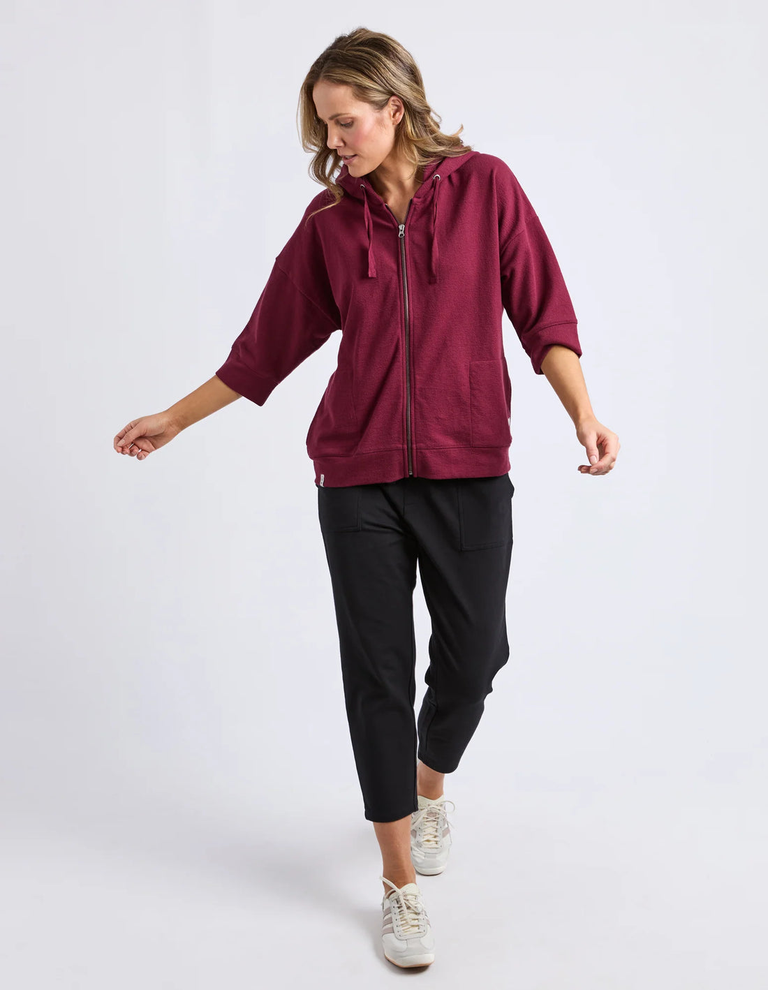 Beachy Zip Hoodie - Plum