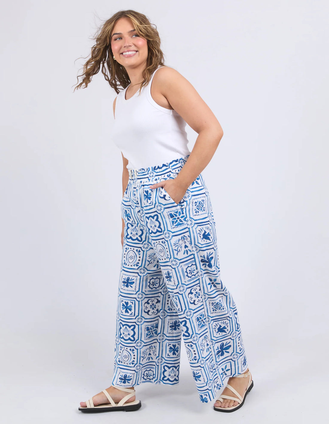 Dolce Tile Pant - Ocean Tile Print