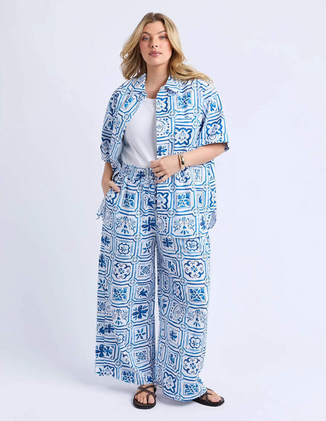Dolce Tile Pant - Ocean Tile Print