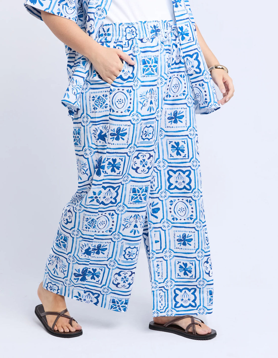 Dolce Tile Pant - Ocean Tile Print