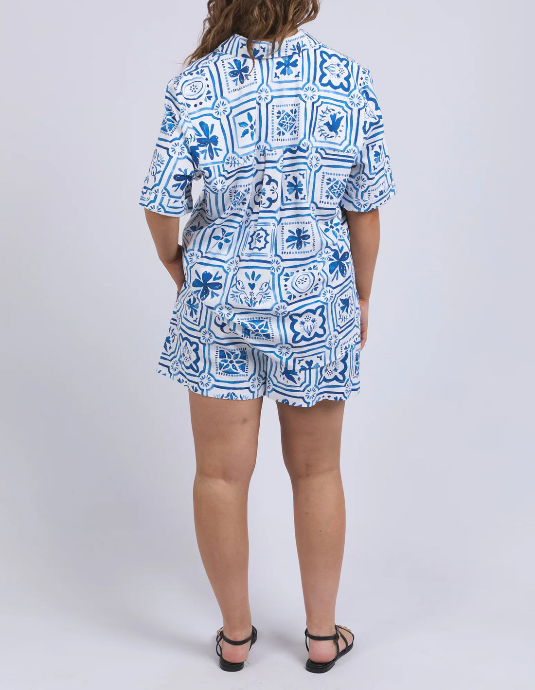 Dolce Tile Shirt - Ocean Tile Print