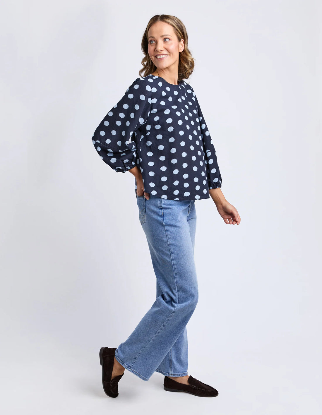 Dotty Top - Classic Navy Spot
