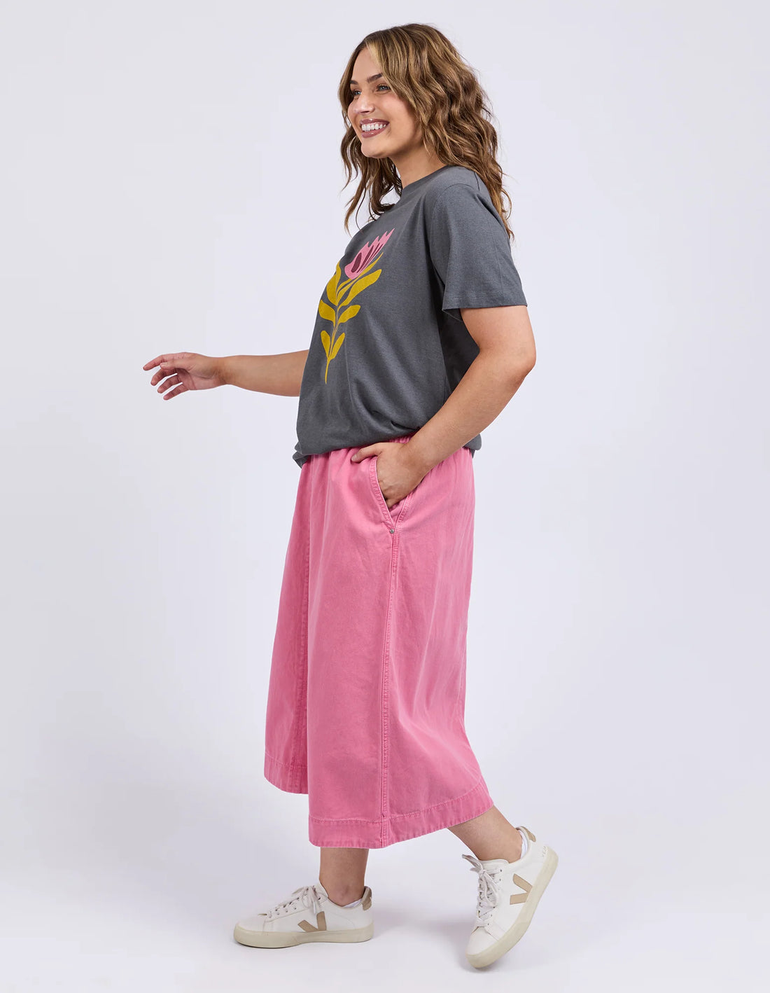 Fiore Tee - Charcoal