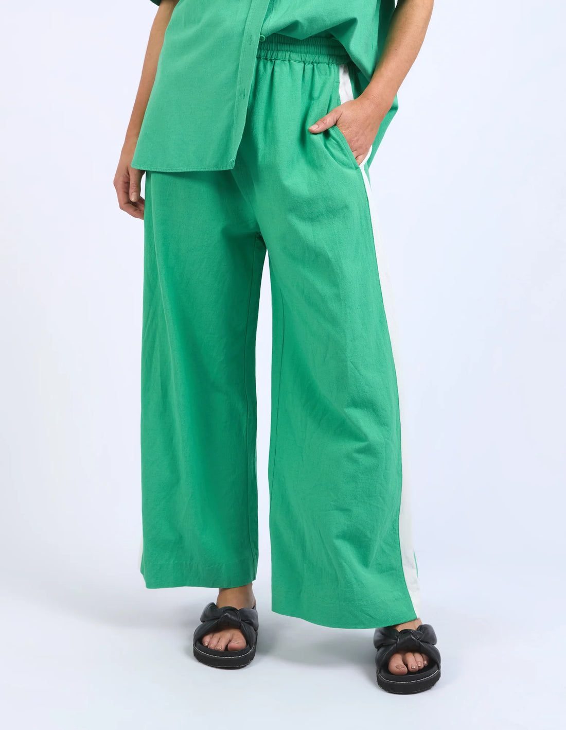 elm lifestyle frances stripe pant greenbriar