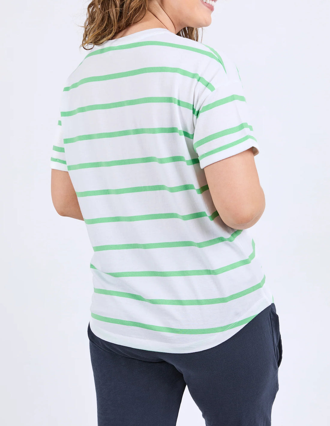 Halli Tee - Stripe Spring Green