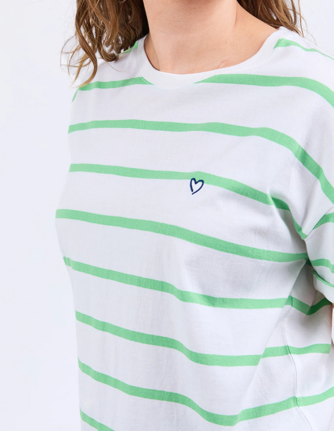 Halli Tee - Stripe Spring Green