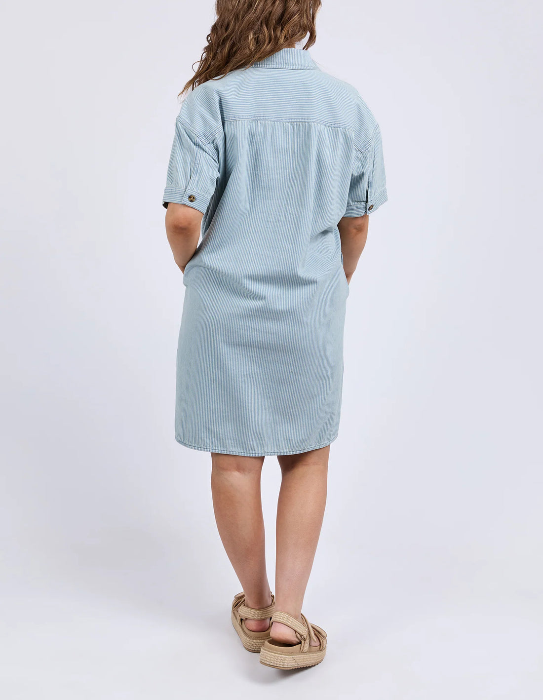 Jenna Stripe Denim Dress - Blue/White Stripe