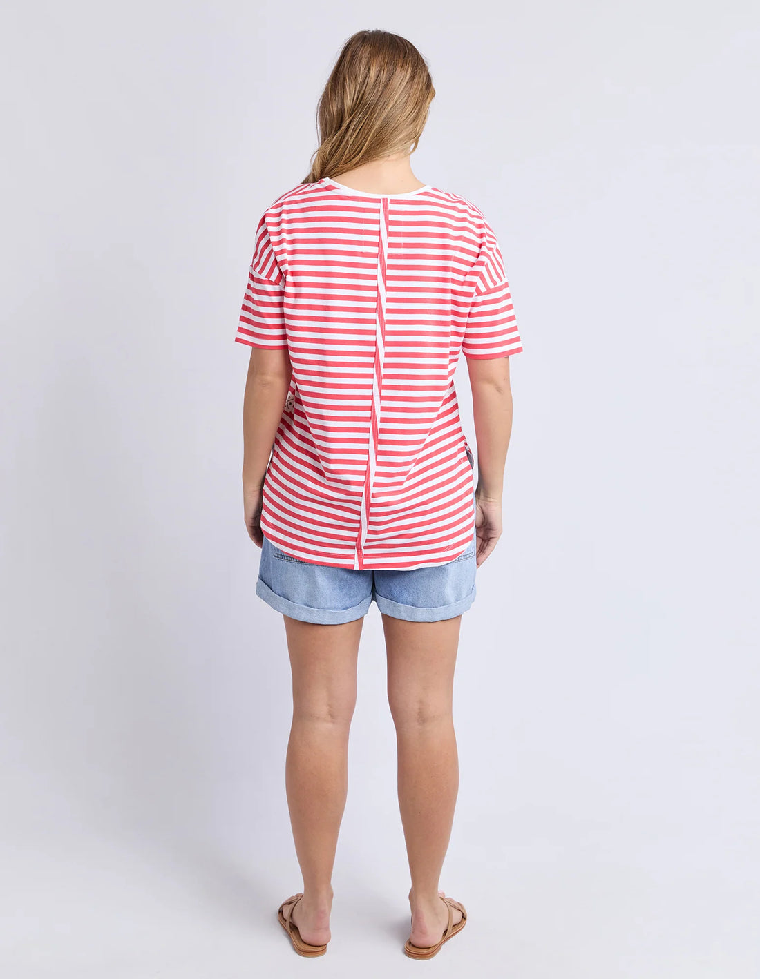 Lauren Short Sleeve Tee- Stripe Cayenne