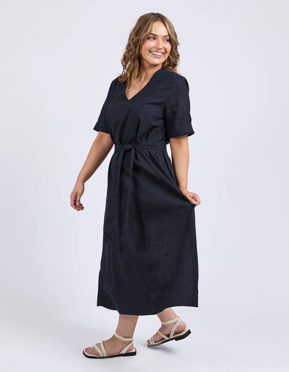 Lily Midi Dress Navy