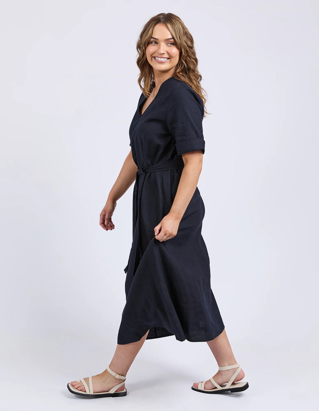 Lily Midi Dress Navy