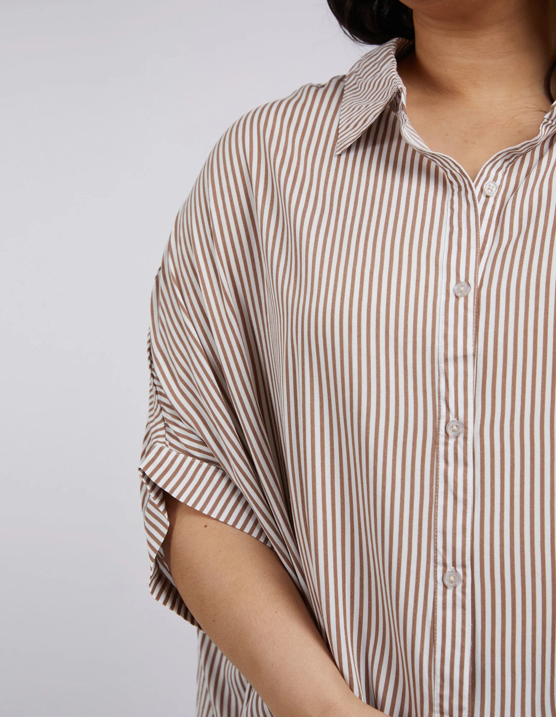 Luna Shirt Mocha & White Stripe