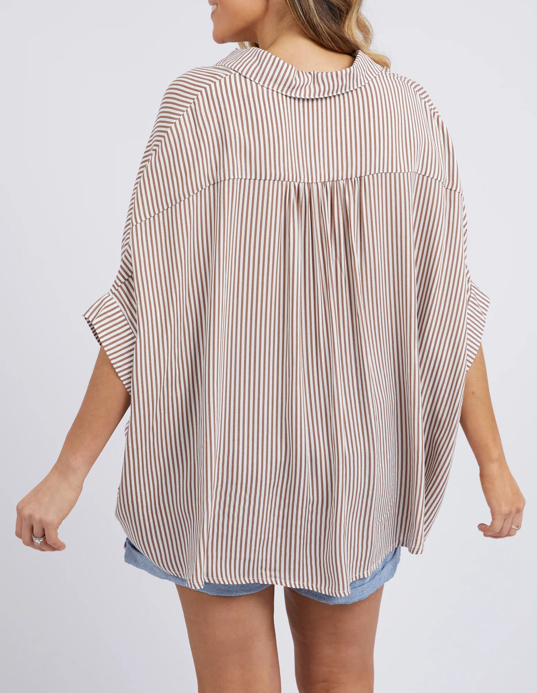 Luna Shirt Mocha & White Stripe