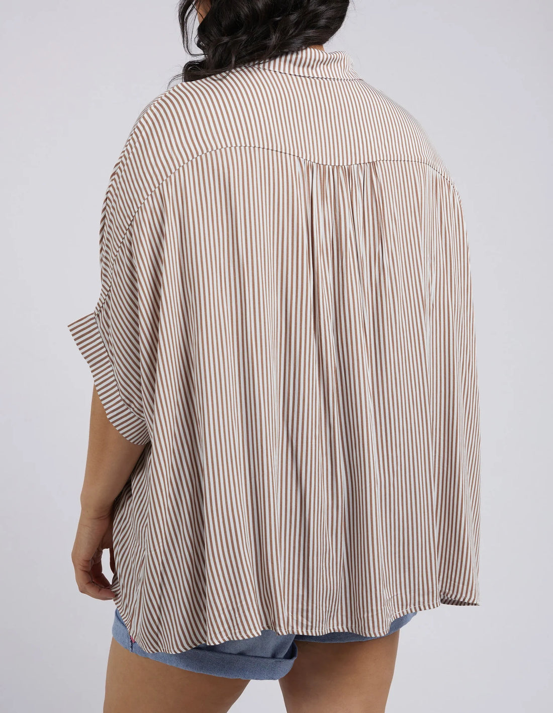 Luna Shirt Mocha & White Stripe