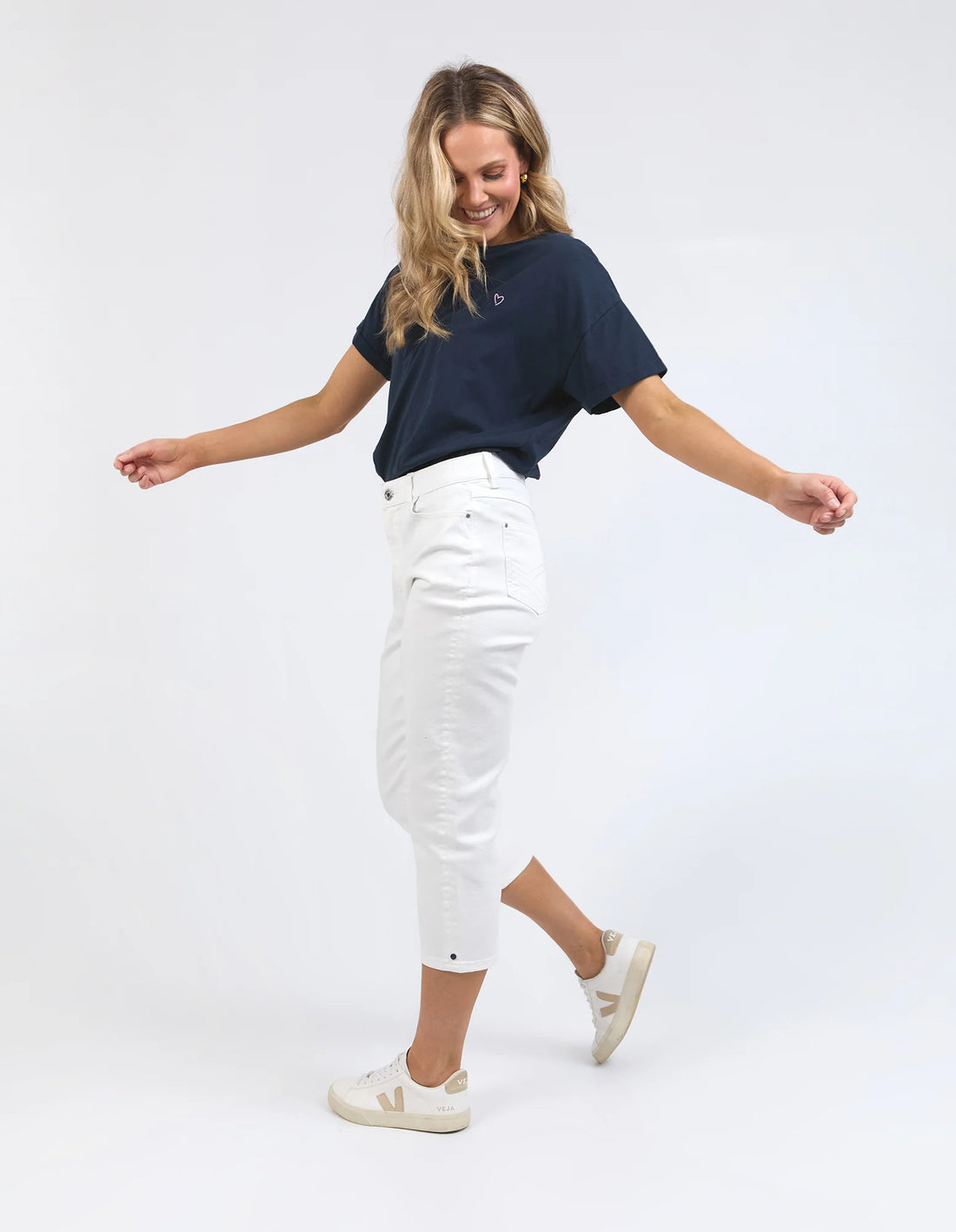 Mollie Capri Pant - White