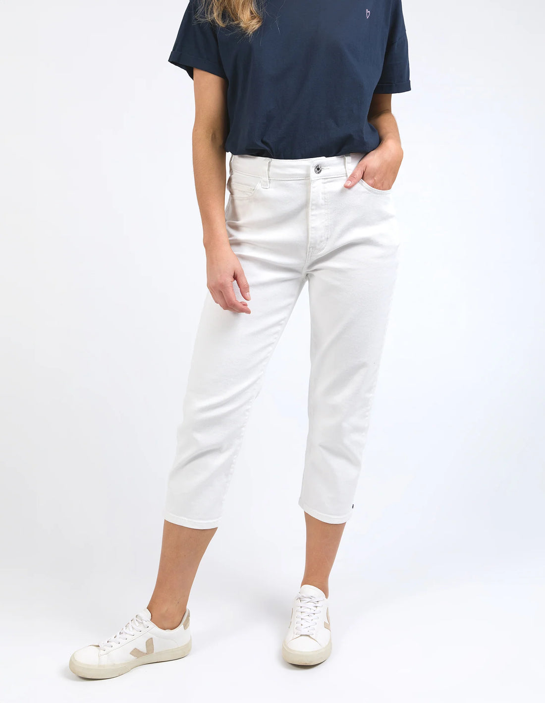 Mollie Capri Pant - White