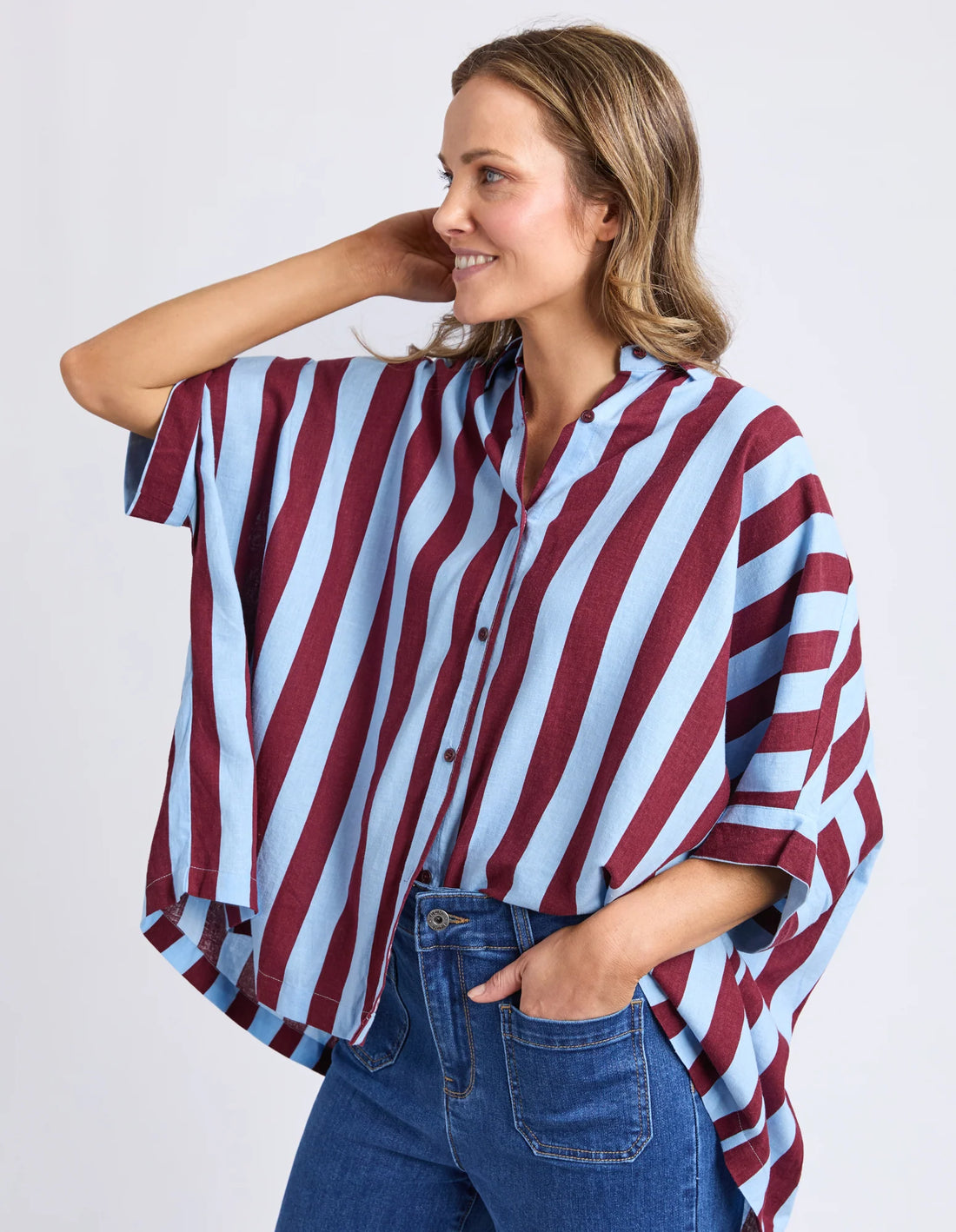 Palermo Stripe Shirt - Plum