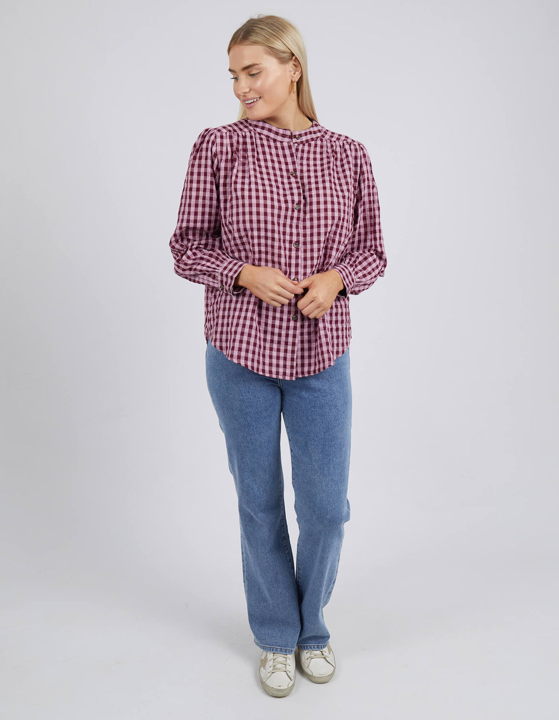 Pippa Check Blouse - Heather/Wine