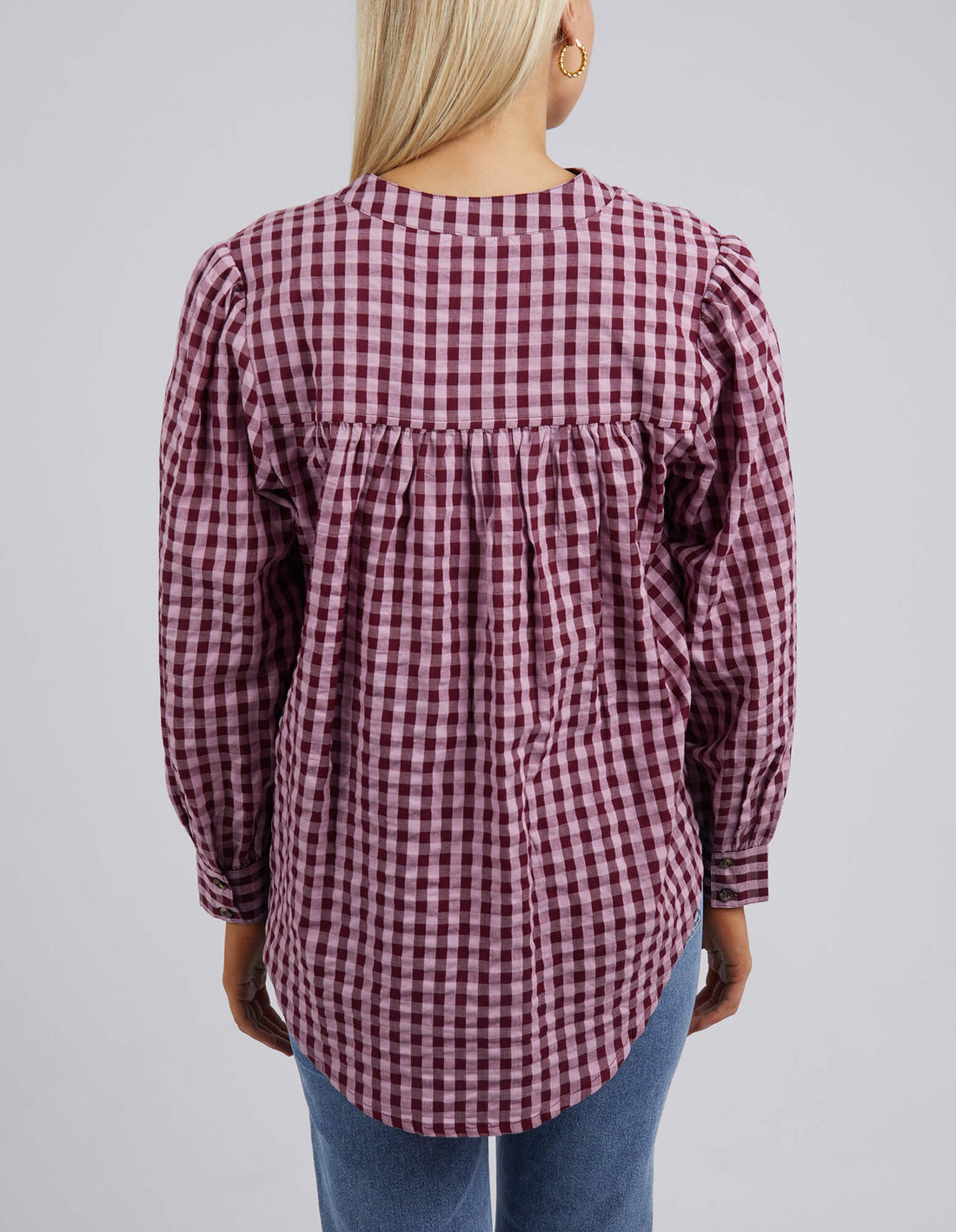 Pippa Check Blouse - Heather/Wine