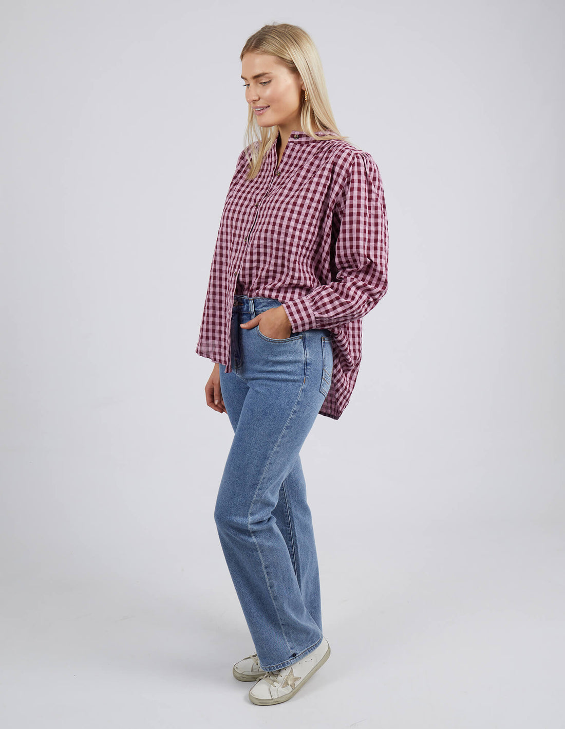 Pippa Check Blouse - Heather/Wine
